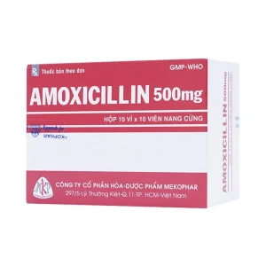 Thuốc Amoxicillin 500mg Mekophar điều trị nhiễm khuẩn (10 vỉ x 10 viên)