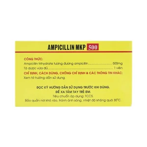 Thuốc Ampicillin MKP 500 Mekophar điều trị nhiễm khuẩn (10 vỉ x 10 viên)