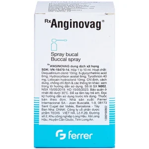 Dung dịch xịt họng Anginovag Ferrer hỗ trợ điều trị các bệnh lý ở miệng, họng (10ml)