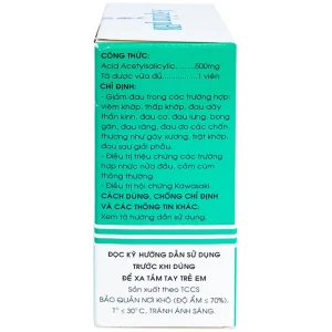 Thuốc Aspirin pH8 Mekophar giảm cơn đau nhẹ và vừa, hạ sốt (20 vỉ x 10 viên)
