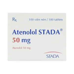 Thuốc Atenolol Stada 50 mg Stada điều trị tăng huyết áp, đau thắt ngực (10 vỉ x 10 viên)