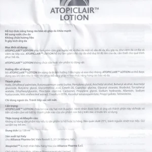 Sữa dưỡng ẩm Atopiclair Lotion Menarini giảm ngứa, rát, đau do viêm da cơ địa, viêm da tiếp xúc (120ml)