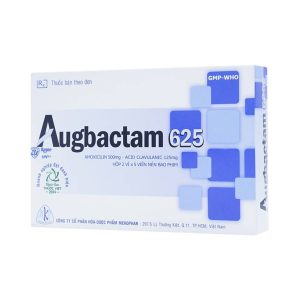 Thuốc Augbactam 625 Mekophar điều trị nhiễm khuẩn (2 vỉ x 5 viên)