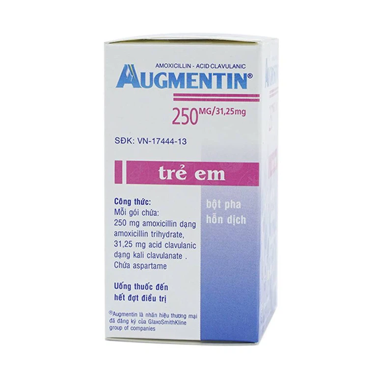 Bột Augmentin 250mg/31.25mg GSK điều trị nhiễm khuẩn (12 gói)