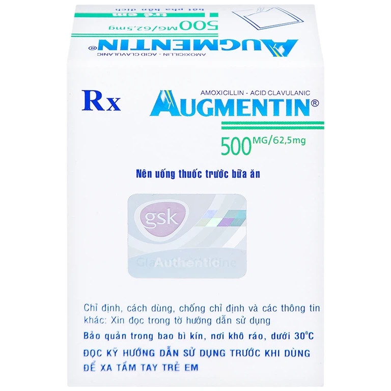 Bột Augmentin 500mg/62.5mg GSK điều trị nhiễm khuẩn (12 gói)