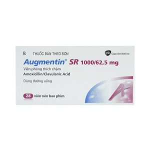 Thuốc Augmentin SR 1000/62.5mg Hanoi Pharma điều trị nhiễm khuẩn đường hô hấp (7 vỉ x 4 viên)