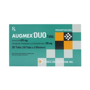 Thuốc Augmex Duo Korea United điều trị viêm phế quản, viêm bàng quang (2 vỉ x 10 viên)
