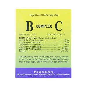 Thuốc B Complex C Vidipha bổ sung các vitamin nhóm B, C (10 vỉ x 10 viên)