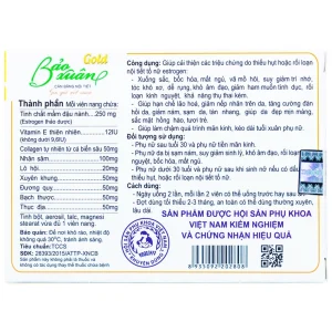 Viên uống Bảo Xuân Gold Nam Dược bổ sung phytoestrogen, cân bằng nội tiết tố nữ (3 vỉ x 10 viên)