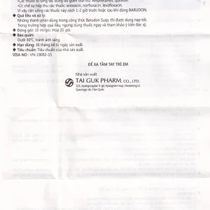 Hỗn dịch Barudon Susp Clesstra giảm đau nhanh trong viêm dạ dày, loét dạ dày - tá tràng (20 gói x 10ml)