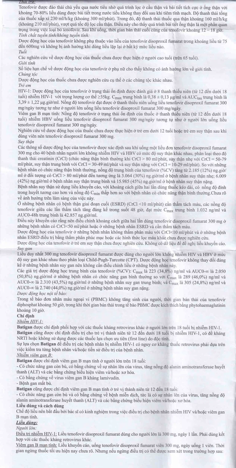 Thuốc Batigan 300mg Phương Đông hỗ trợ điều trị nhiễm HIV-1, viêm gan B mạn tính (3 vỉ x 10 viên)