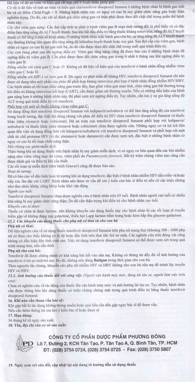 Thuốc Batigan 300mg Phương Đông hỗ trợ điều trị nhiễm HIV-1, viêm gan B mạn tính (3 vỉ x 10 viên)