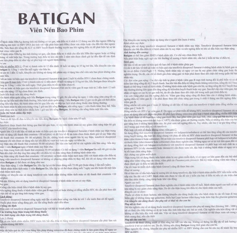 Thuốc Batigan 300mg Phương Đông hỗ trợ điều trị nhiễm HIV-1, viêm gan B mạn tính (3 vỉ x 10 viên)
