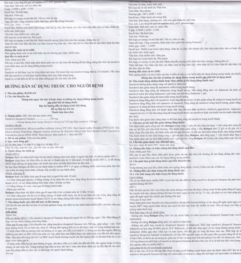 Thuốc Batigan 300mg Phương Đông hỗ trợ điều trị nhiễm HIV-1, viêm gan B mạn tính (3 vỉ x 10 viên)