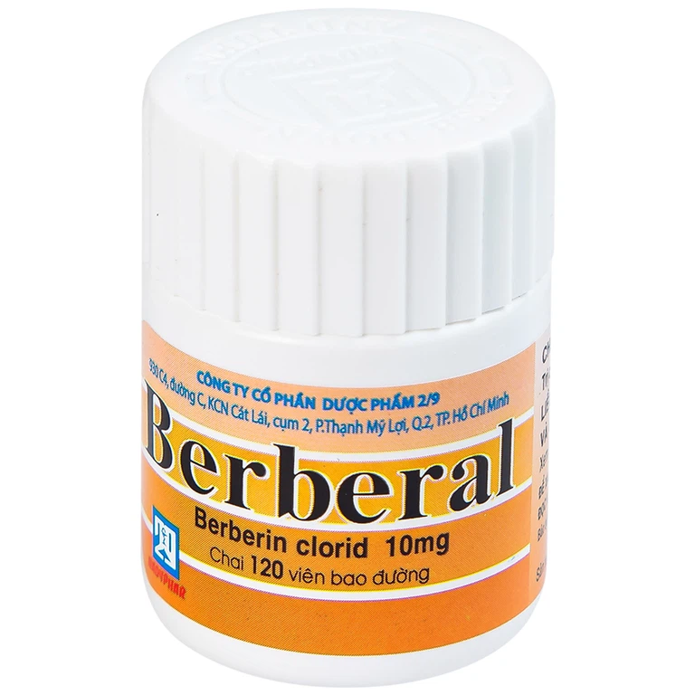 Thuốc Berberal 10mg Nadyphar điều trị các hội chứng lỵ (120 viên)