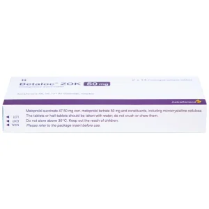 Thuốc Betaloc Zok 50mg AstraZeneca điều trị tăng huyết áp (2 vỉ x 14 viên)