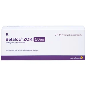 Thuốc Betaloc Zok 50mg AstraZeneca điều trị tăng huyết áp (2 vỉ x 14 viên)