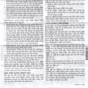 Thuốc Betaserc 16mg Abbott điều trị rối loạn tiền đình (3 vỉ x 20 viên)