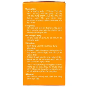 Siro Hobezut Vinacare giảm các triệu chứng ho, cảm (110ml)