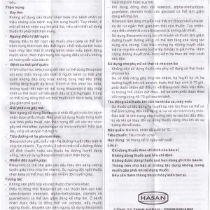 Thuốc Bihasal 5mg Hasan điều trị tăng huyết áp, đau thắt ngực, suy tim mạn tính ổn định (3 vỉ x 10 viên)