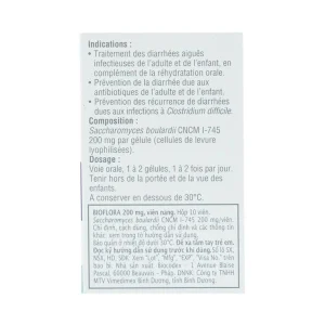 Thuốc Bioflora 200mg Biocodex điều trị tiêu chảy (10 viên)