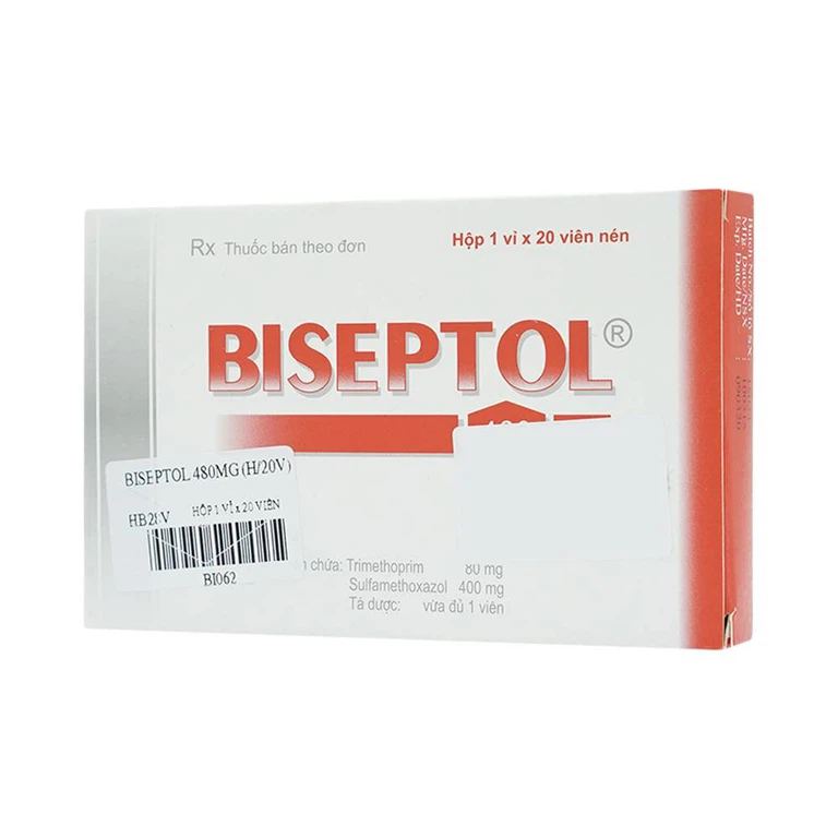 Thuốc Biseptol Pharbaco điều trị nhiễm khuẩn do các vi khuẩn nhạy cảm (1 vỉ x 20 viên)