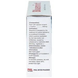 Thuốc Bluemint Phil hỗ trợ điều trị viêm da, sạm da, tàn nhang (12 vỉ x 5 viên)