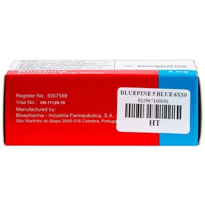Thuốc Bluepine Bluepharma điều trị tăng huyết áp (6 vỉ x 10 viên)