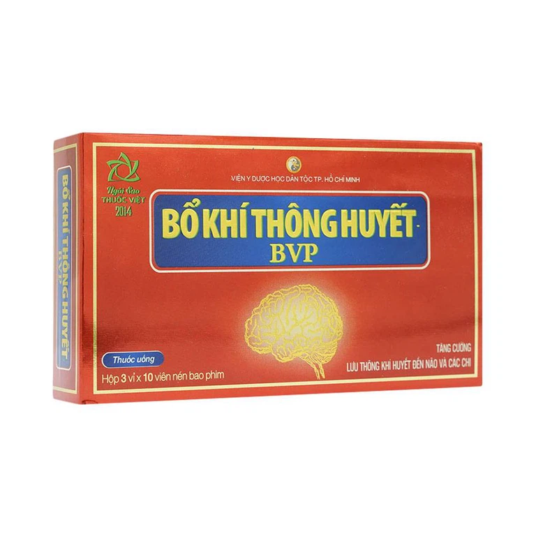 Thuốc Bổ Khí Thông Huyết BVP tăng cường lưu thông khí huyết đến não và các chi (3 vỉ x 10 viên)