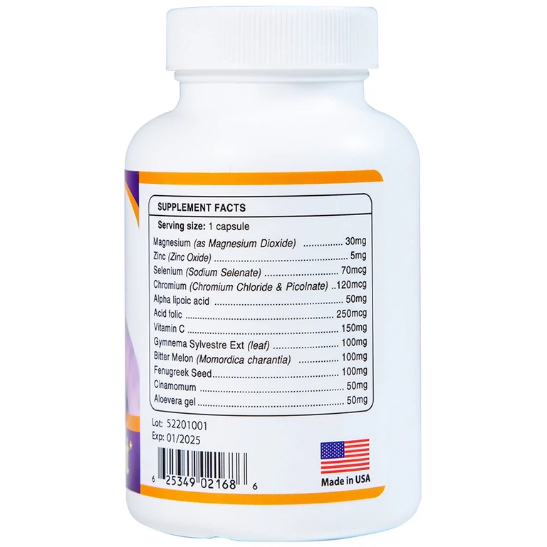 Viên uống BoniDiabet Botania hỗ trợ điều trị bệnh tiểu đường, làm giảm glucose máu (60 viên)