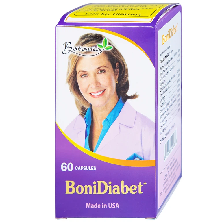 Viên uống BoniDiabet Botania hỗ trợ điều trị bệnh tiểu đường, làm giảm glucose máu (60 viên)