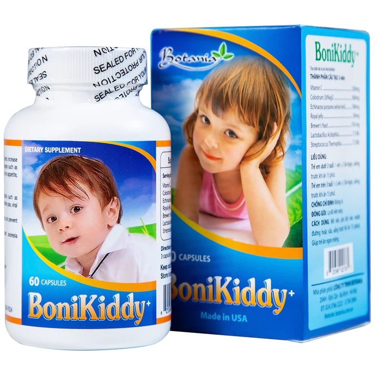 Viên uống BoniKiddy Botania kích thích hệ miễn dịch, bồi bổ cơ thể (60 viên)