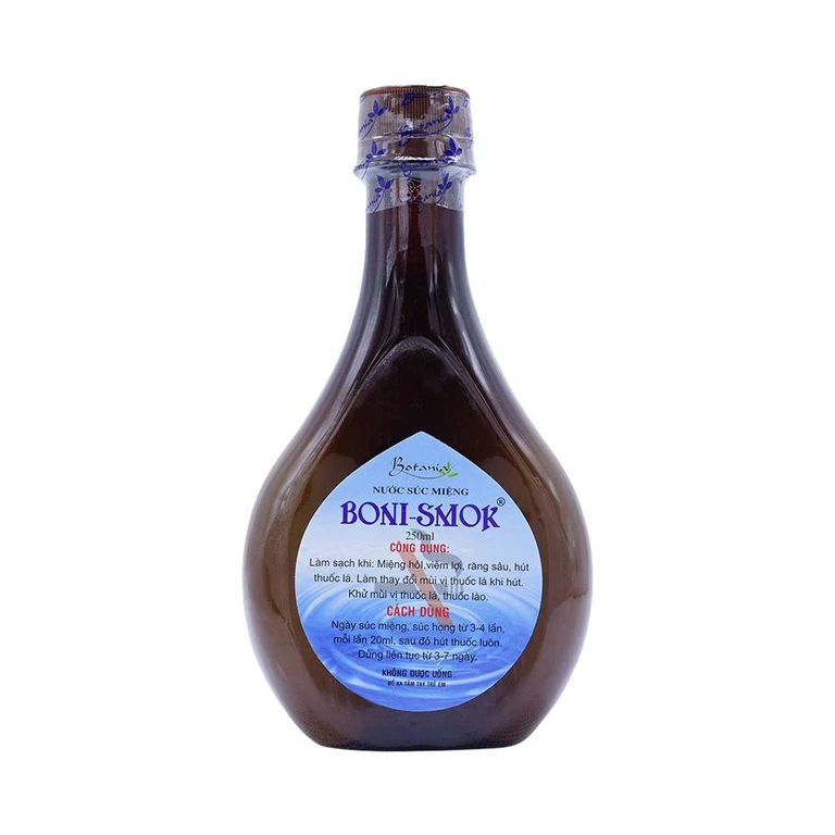 Nước súc miệng Boni-Smok làm thay đổi mùi vị thuốc lá khi hút, giúp bạn sớm bỏ thuốc lá (250ml)