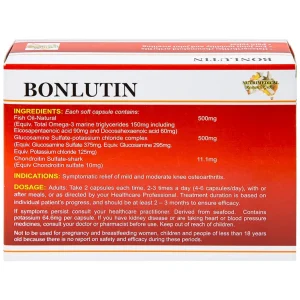 Thuốc Bonlutin Catalent giảm triệu chứng của thoái hóa khớp gối nhẹ và trung bình (4 vỉ x 15 viên)