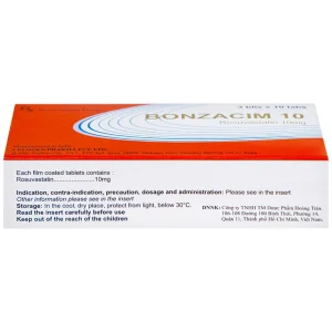 Thuốc Bonzacim 10 Celogen Pharma giảm cholesterol toàn phần (3 vỉ x 10 viên)