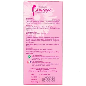 Dung dịch Camisept USP phòng ngừa nấm phụ khoa (200ml)