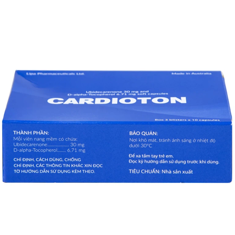 Thuốc Cardioton Lipa Pharmaceuticals điều trị suy tim, tăng huyết áp, thiếu máu cơ tim (3 vỉ x 10 viên)