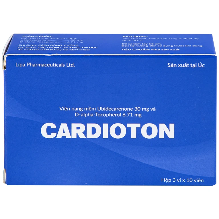Thuốc Cardioton Lipa Pharmaceuticals điều trị suy tim, tăng huyết áp, thiếu máu cơ tim (3 vỉ x 10 viên)