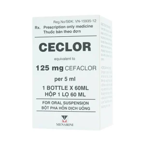 Bột pha hỗn dịch uống Ceclor 125mg Menarini điều trị nhiễm khuẩn (60ml)