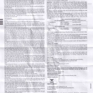 Bột pha hỗn dịch uống Ceclor 125mg Menarini điều trị nhiễm khuẩn (60ml)