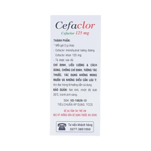 Bột pha hỗn dịch uống Cefaclor 125mg Domesco điều trị nhiễm khuẩn (10 gói)