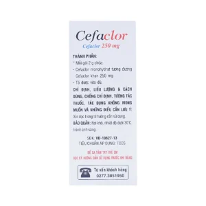 Bột pha hỗn dịch uống Cefaclor 250mg Domesco điều trị nhiễm khuẩn (10 gói)