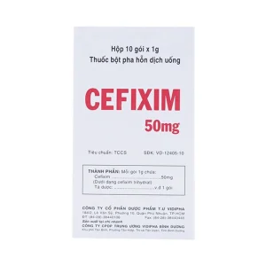 Bột pha hỗn dịch uống Cefixim 50mg Vidipha điều trị nhiễm khuẩn (10 gói)