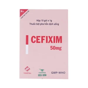 Bột pha hỗn dịch uống Cefixim 50mg Vidipha điều trị nhiễm khuẩn (10 gói)