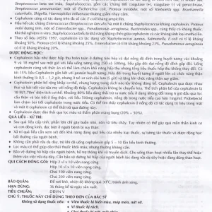 Thuốc Cephalexin 500mg Vidipha điều trị nhiễm khuẩn (10 vỉ x 10 viên)