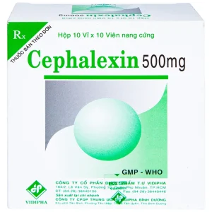 Thuốc Cephalexin 500mg Vidipha điều trị nhiễm khuẩn (10 vỉ x 10 viên)