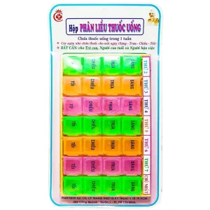 Hộp phân liều thuốc uống dùng trong 1 tuần (7 hộp dài)
