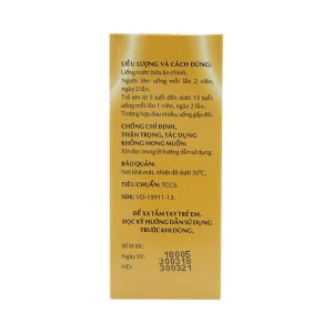 Viên mật nghệ Cholapan OPC điều trị các chứng gan đau, mật kém, đau dạ dày (5 vỉ x 10 viên)