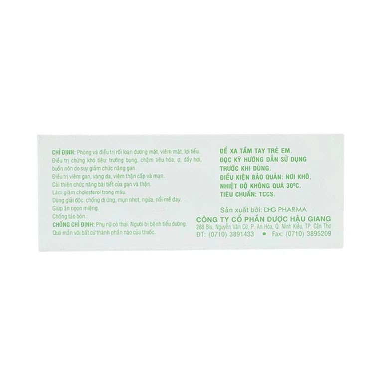 Thuốc Choliver DHG phòng và điều trị rối loạn đường mật, viêm mật, lợi tiểu (100 viên)