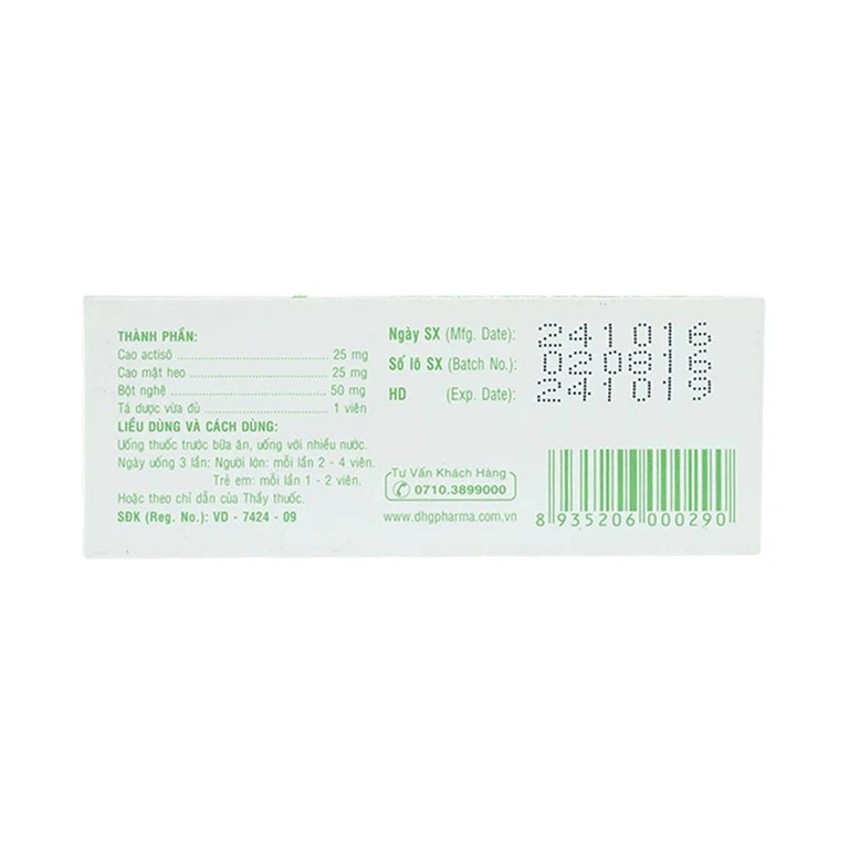 Thuốc Choliver DHG phòng và điều trị rối loạn đường mật, viêm mật, lợi tiểu (100 viên)